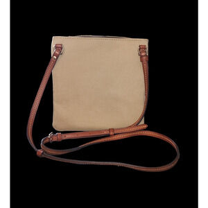 DOONEY BOURKE Nylon North South Triple Zip Crossbody Khaki Red Lining